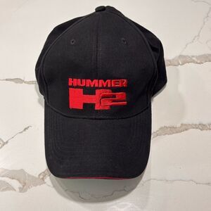 Hummer | Vintage General Motors H2 Black Red Logo Baseball Cap Hat